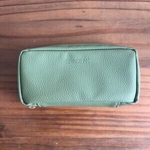 Space NK Makeup Bag Faux Leather Green